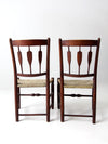 antique rush dining seat chairs pair