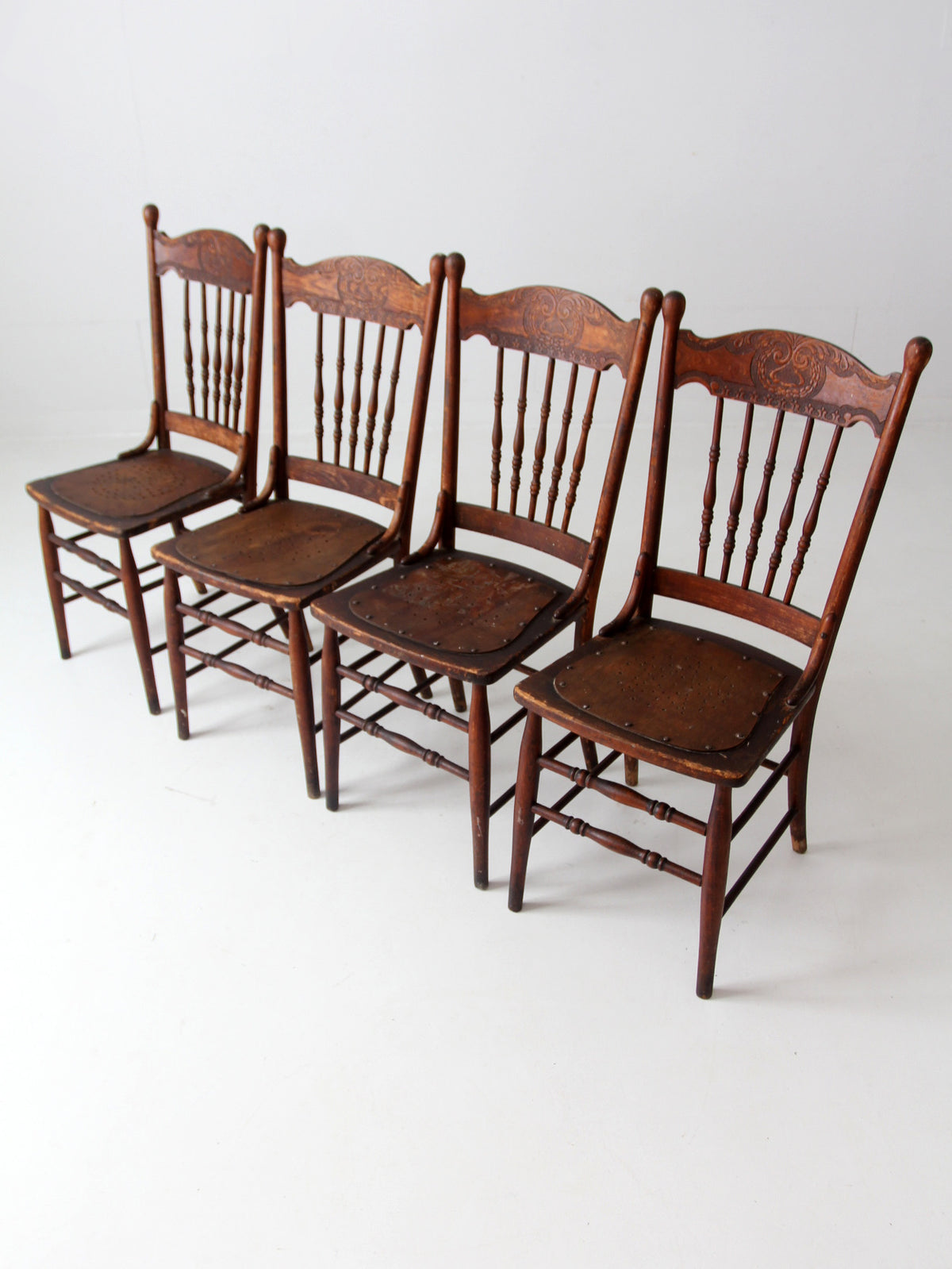 antique pressed back dining chairs set of 4