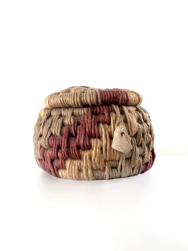 vintage coiled rope basket by Ruth Lescohier