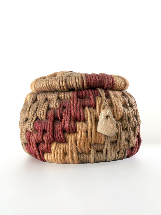 vintage coiled rope basket by Ruth Lescohier
