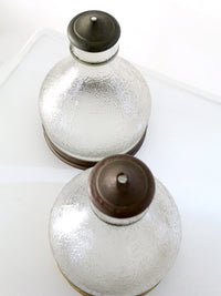 pair of vintage holophane style prismatic glass pendant light shades
