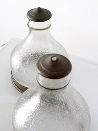 pair of vintage holophane style prismatic glass pendant light shades