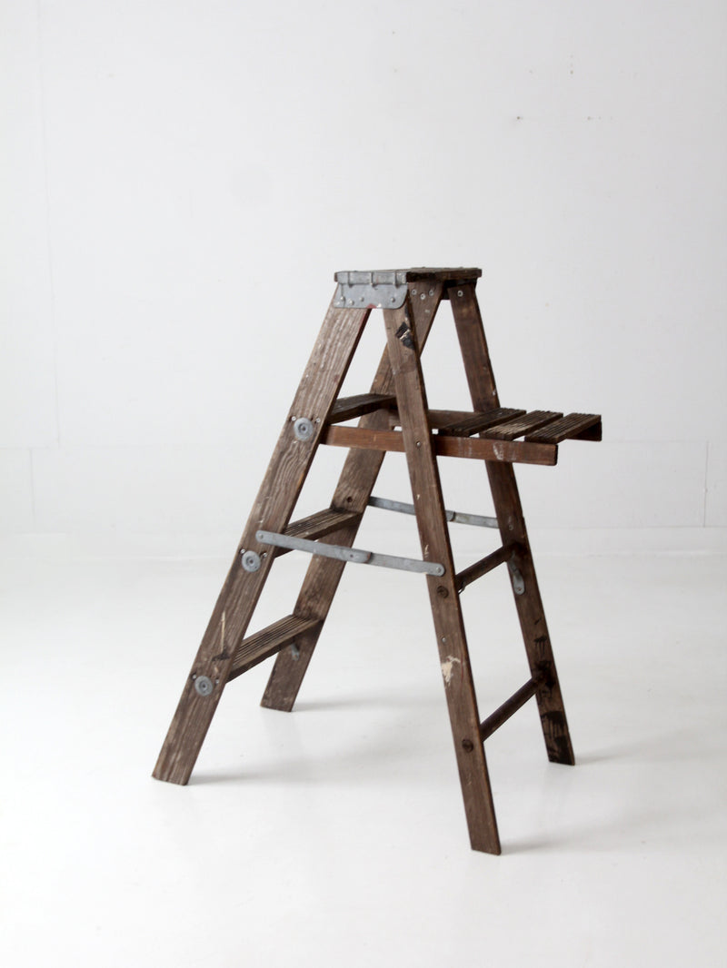 vintage painter's wooden folding ladder