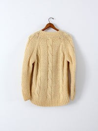 vintage cream cable knit tunic sweater