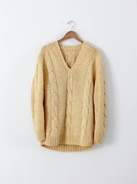 vintage cream cable knit tunic sweater
