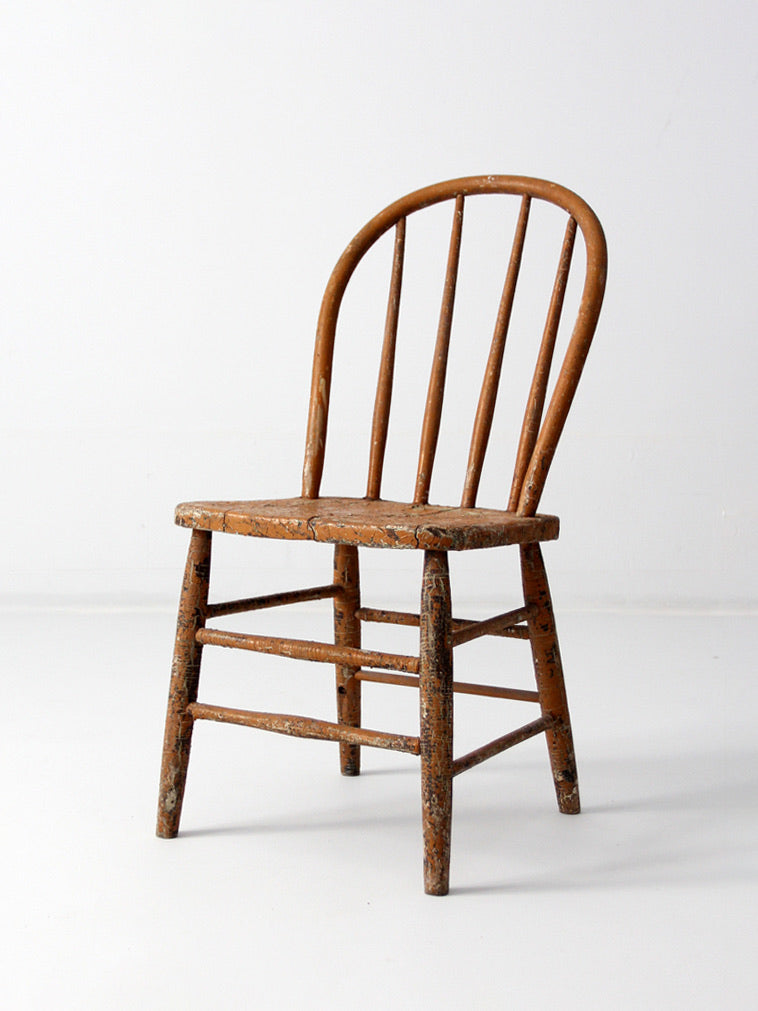 antique primitive farmhouse spindle back chair