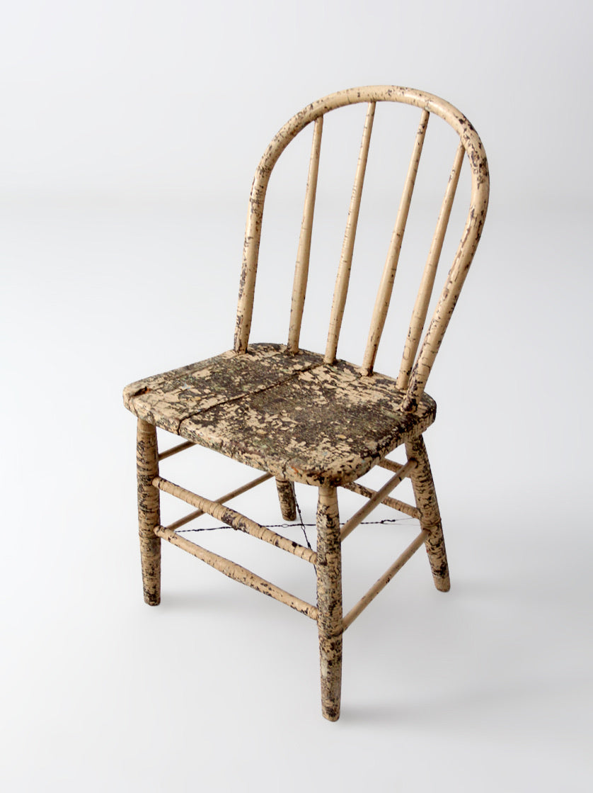 antique primitive spindle back chair