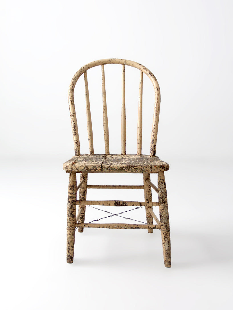 antique primitive spindle back chair