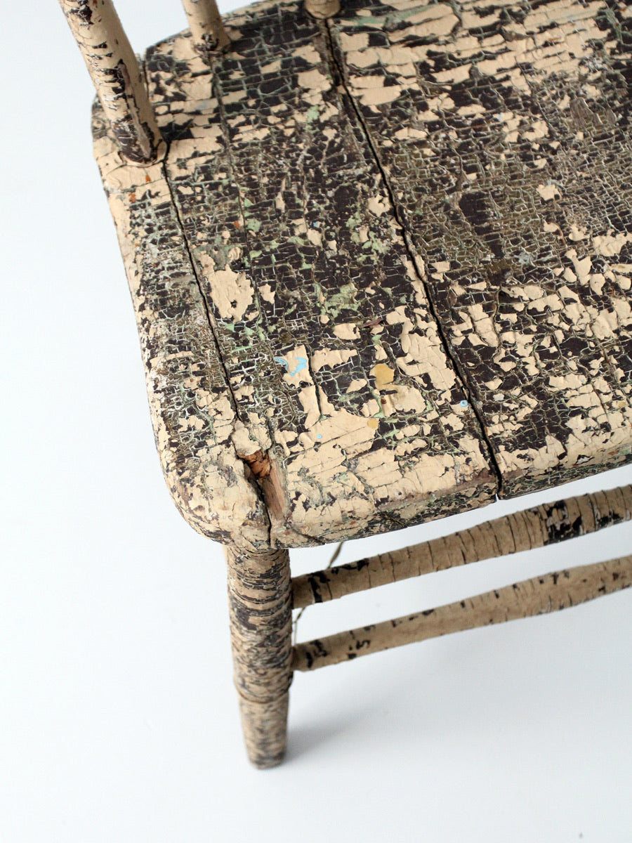 antique primitive spindle back chair