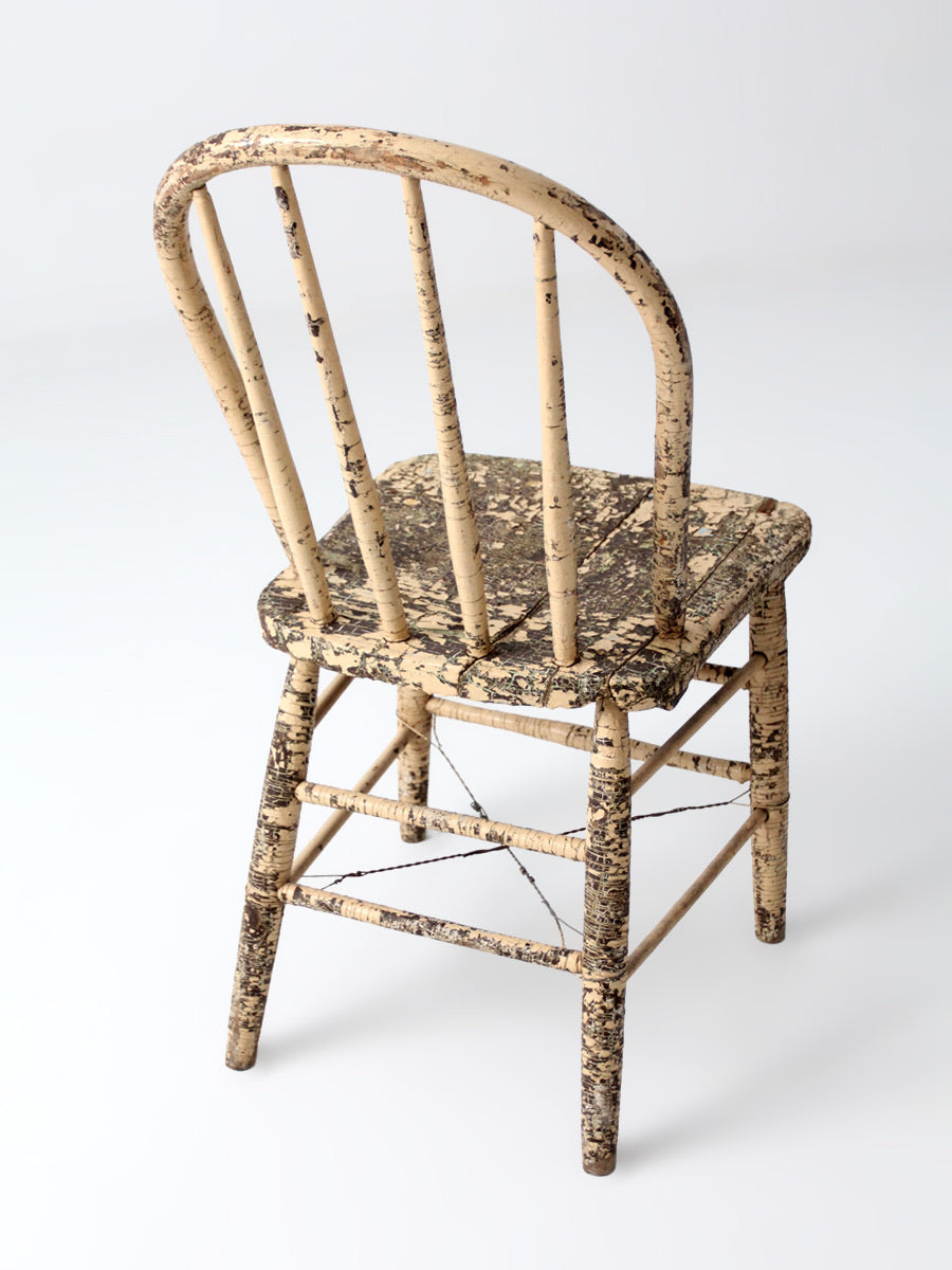 antique primitive spindle back chair