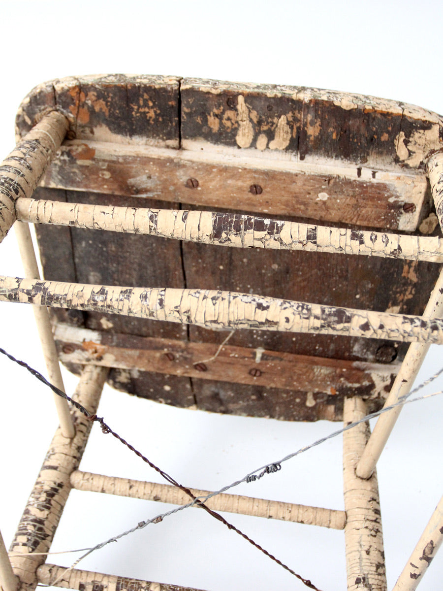 antique primitive spindle back chair