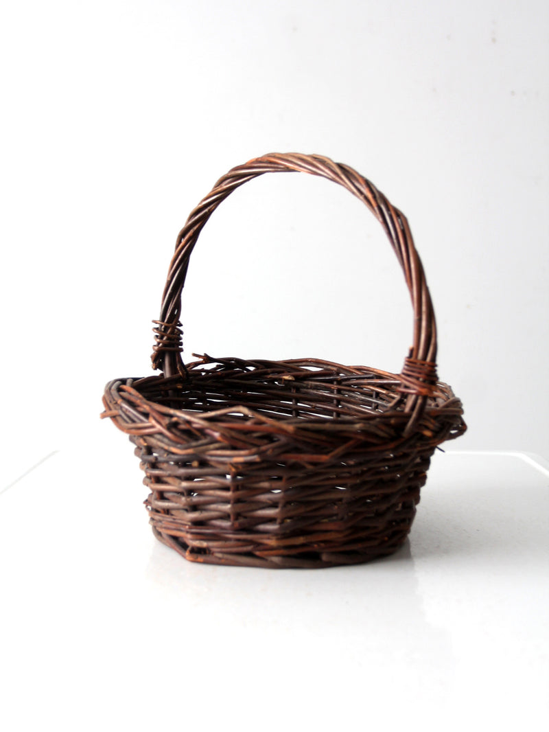 vintage wicker handle basket