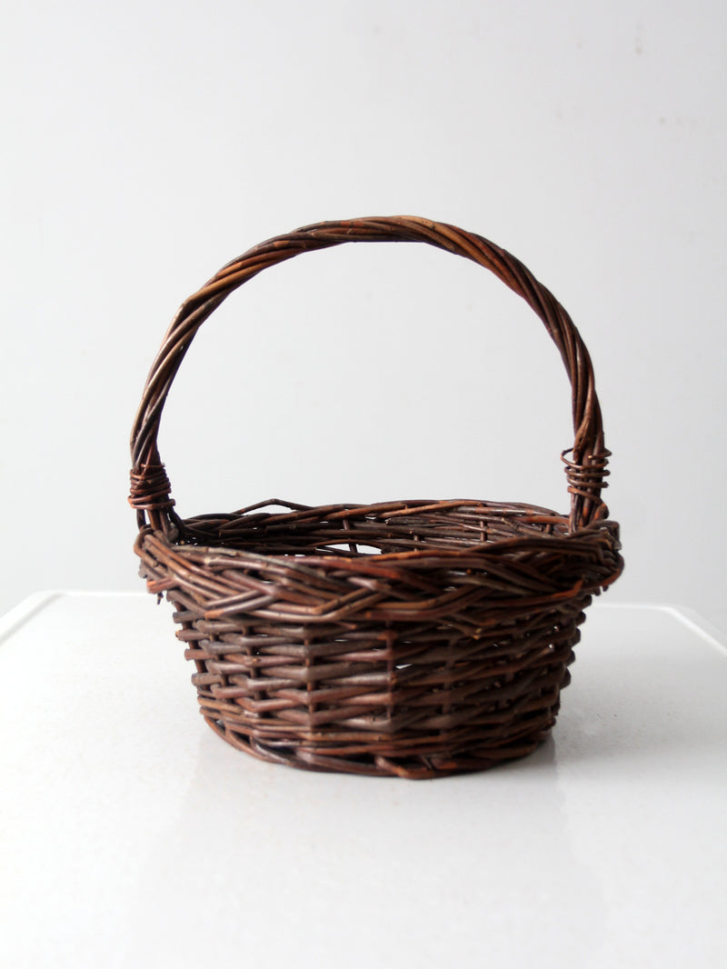 vintage wicker handle basket