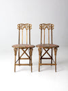 antique Art Nouveau cast iron chairs