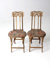 antique Art Nouveau cast iron chairs