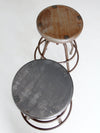 mid century industrial stools pair