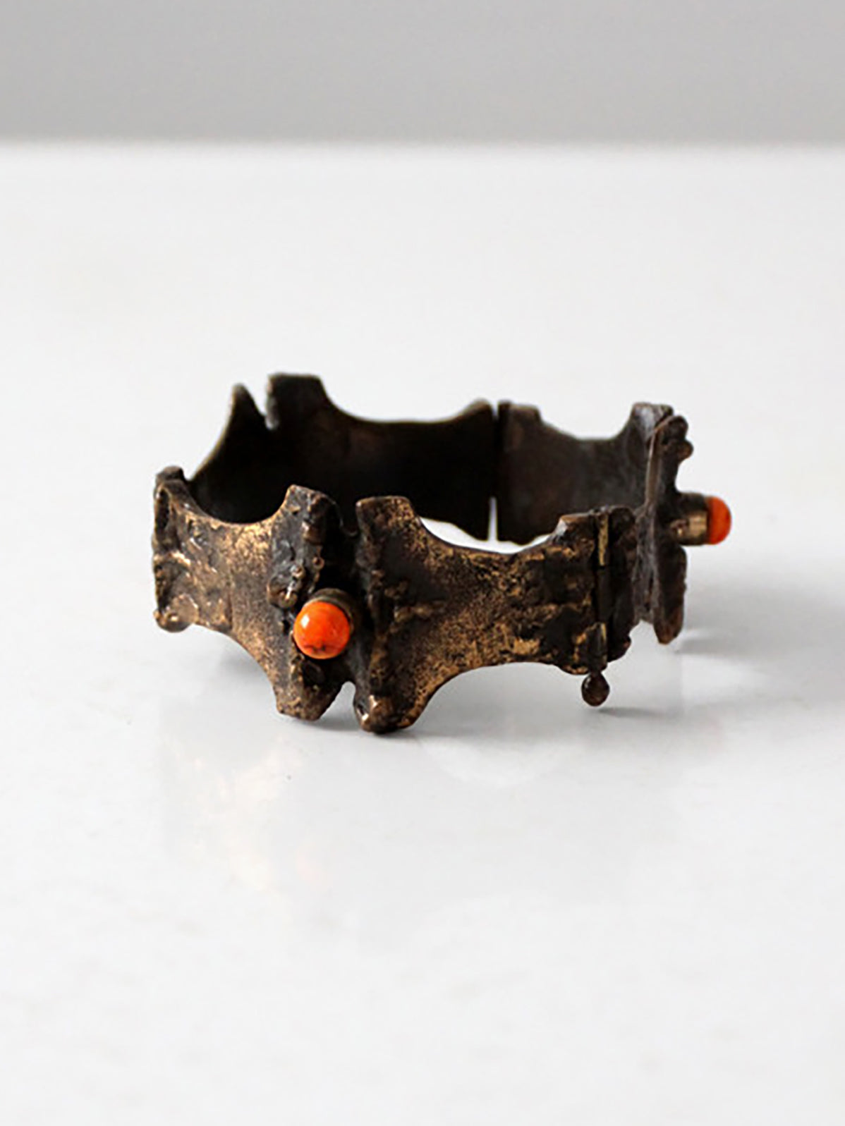 1970s Brutalist bronze cuff bracelet