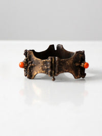 1970s Brutalist bronze cuff bracelet
