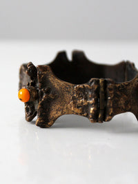 1970s Brutalist bronze cuff bracelet