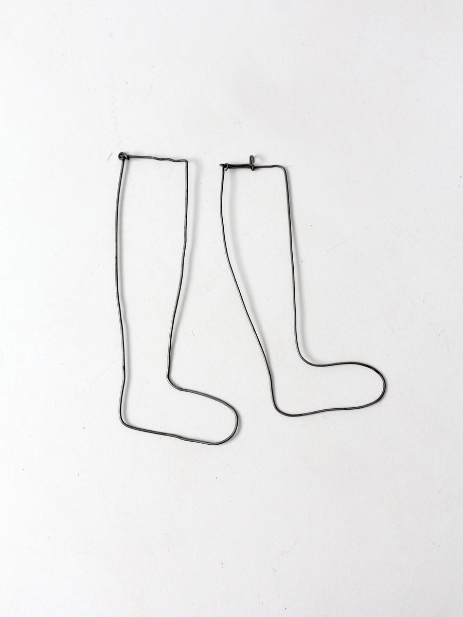 antique children's wire sock stretchers pair