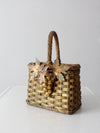 vintage gold wicker basket
