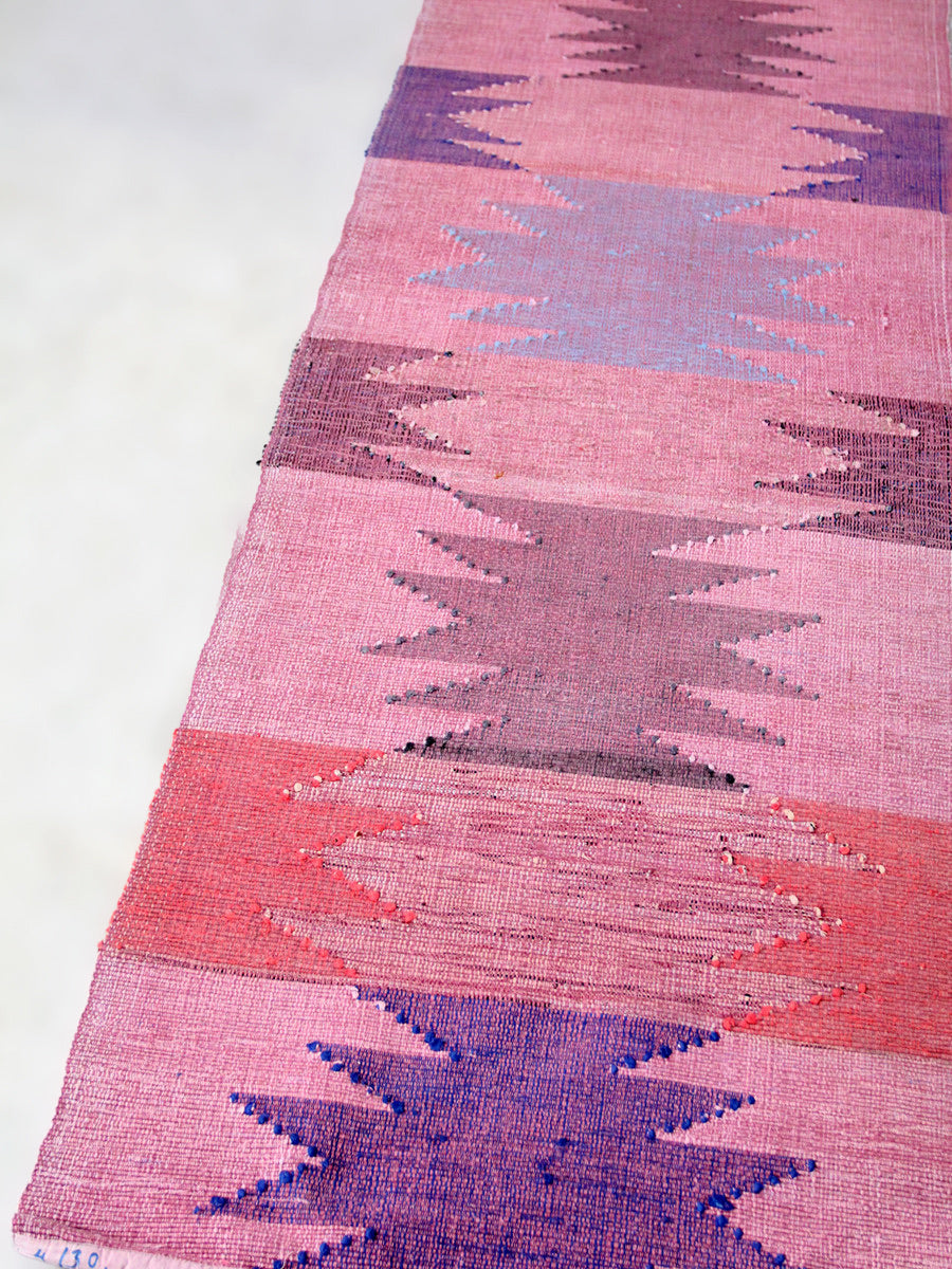 vintage Swedish rag rug runner,  13 feet 4 inch