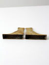 antique brass Victorian boot mantel ornaments  pair