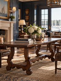 antique Spanish Revival trestle table