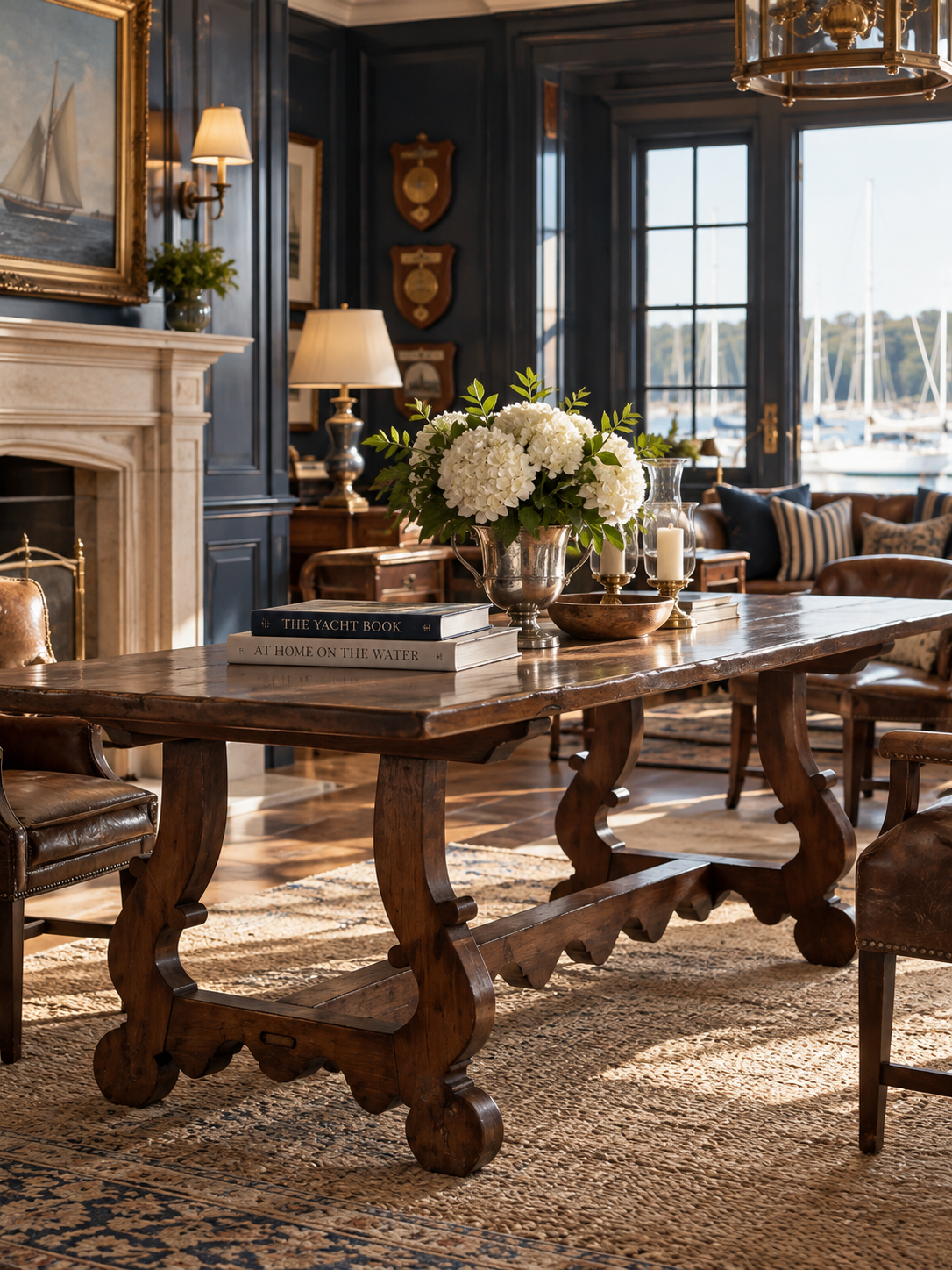 antique Spanish Revival trestle table