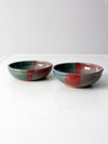 vintage studio pottery bowls pair