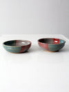 vintage studio pottery bowls pair