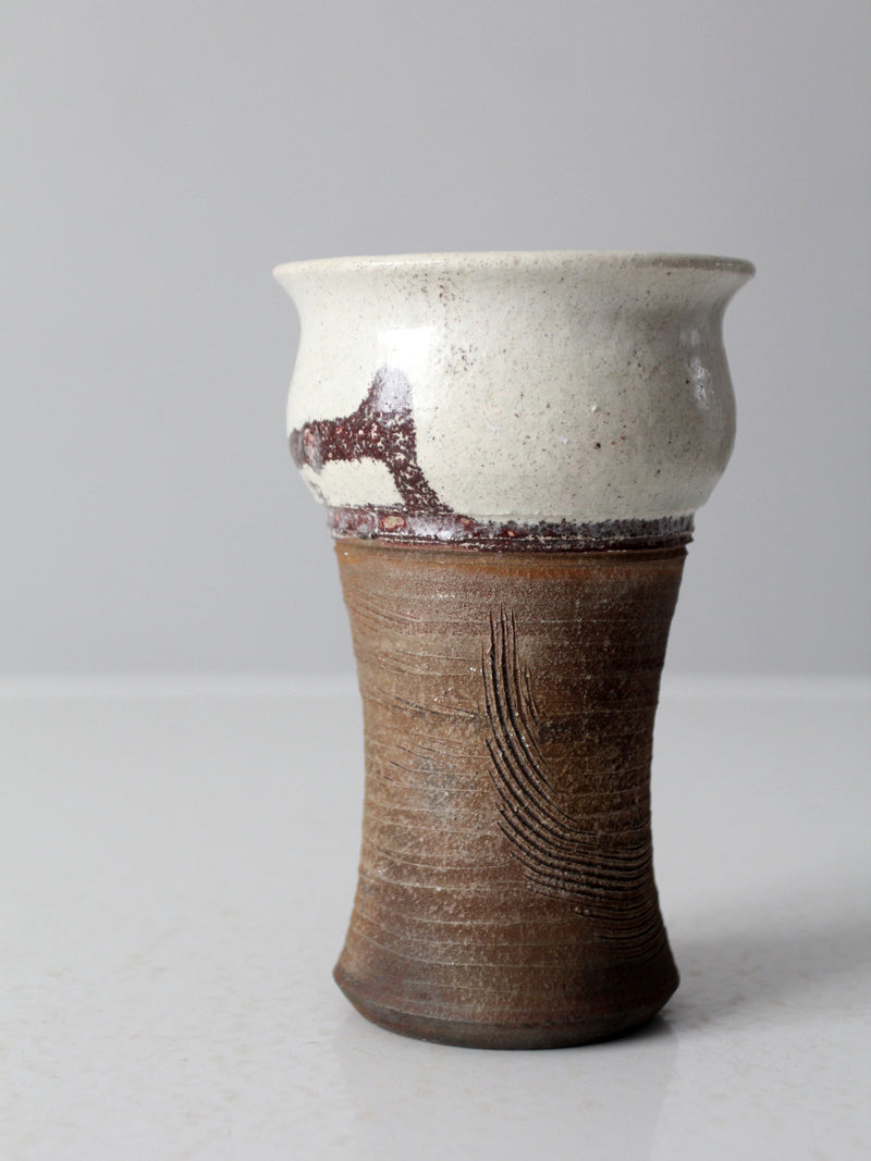vintage 1970s Mud Junction Pottery Vase