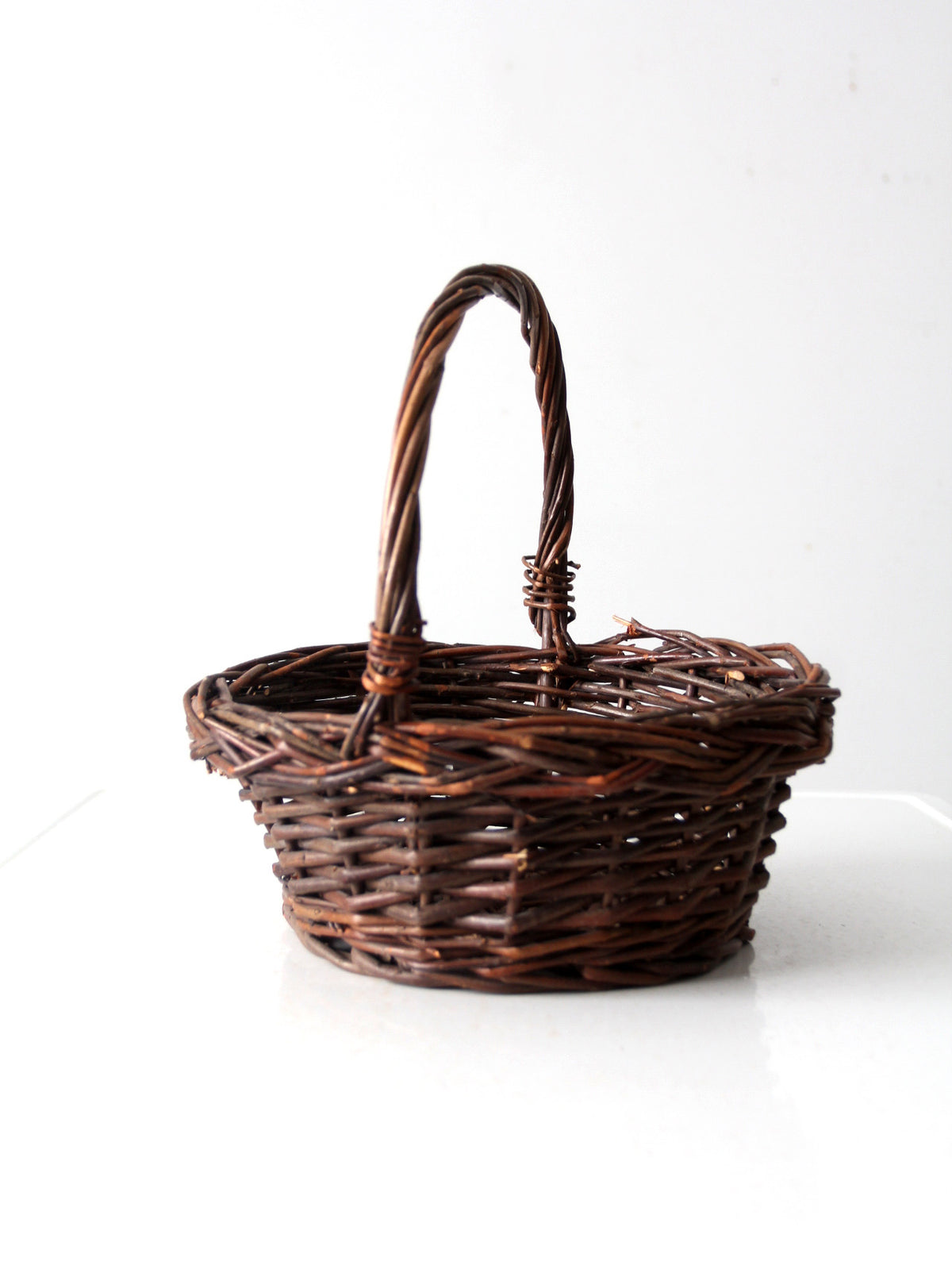 vintage wicker handle basket