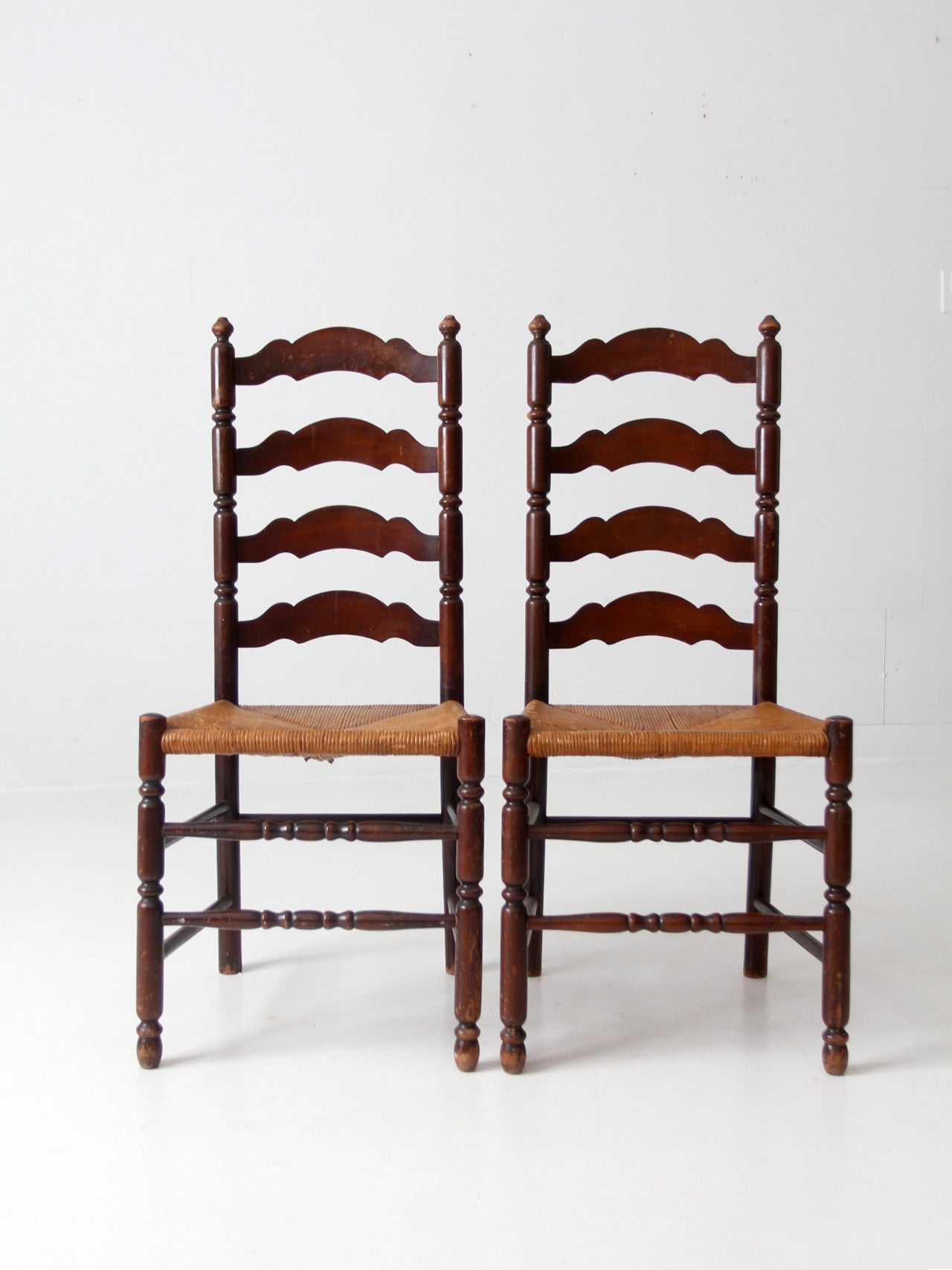 Tell City Chair Company rush seat dining chairs pair
