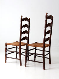 Tell City Chair Company rush seat dining chairs pair