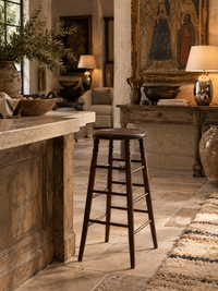 antique turned wood stool