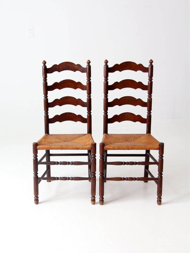 Tell City Chair Company rush seat dining chairs pair