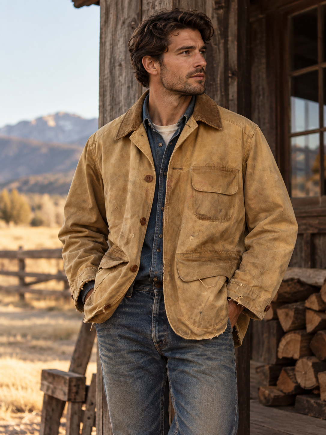 1930s Duxbak canvas hunting field coat