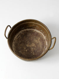 antique embossed brass basin with floral decoration