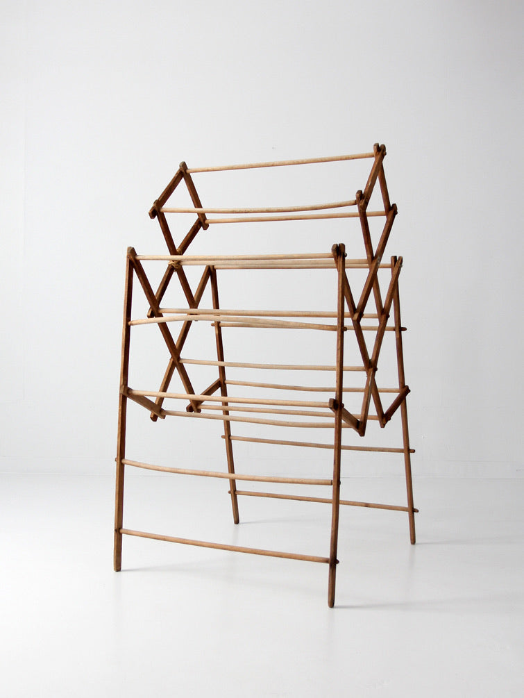 antique Victorian folding laundry drying rack