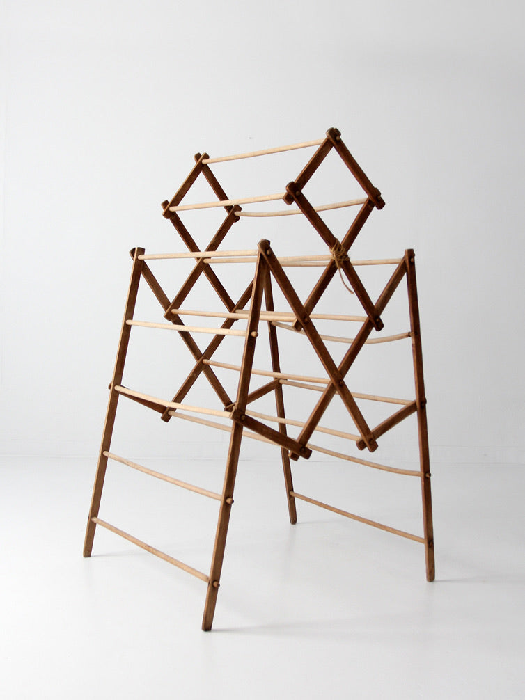 antique Victorian folding laundry drying rack