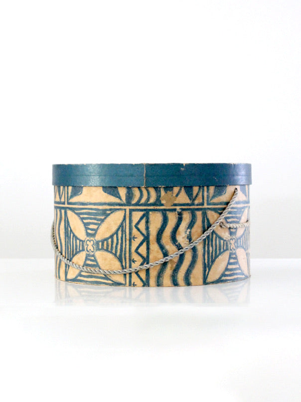 mid-century patterned hat box