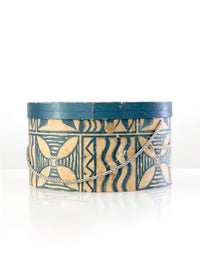mid-century patterned hat box