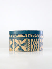 mid-century patterned hat box