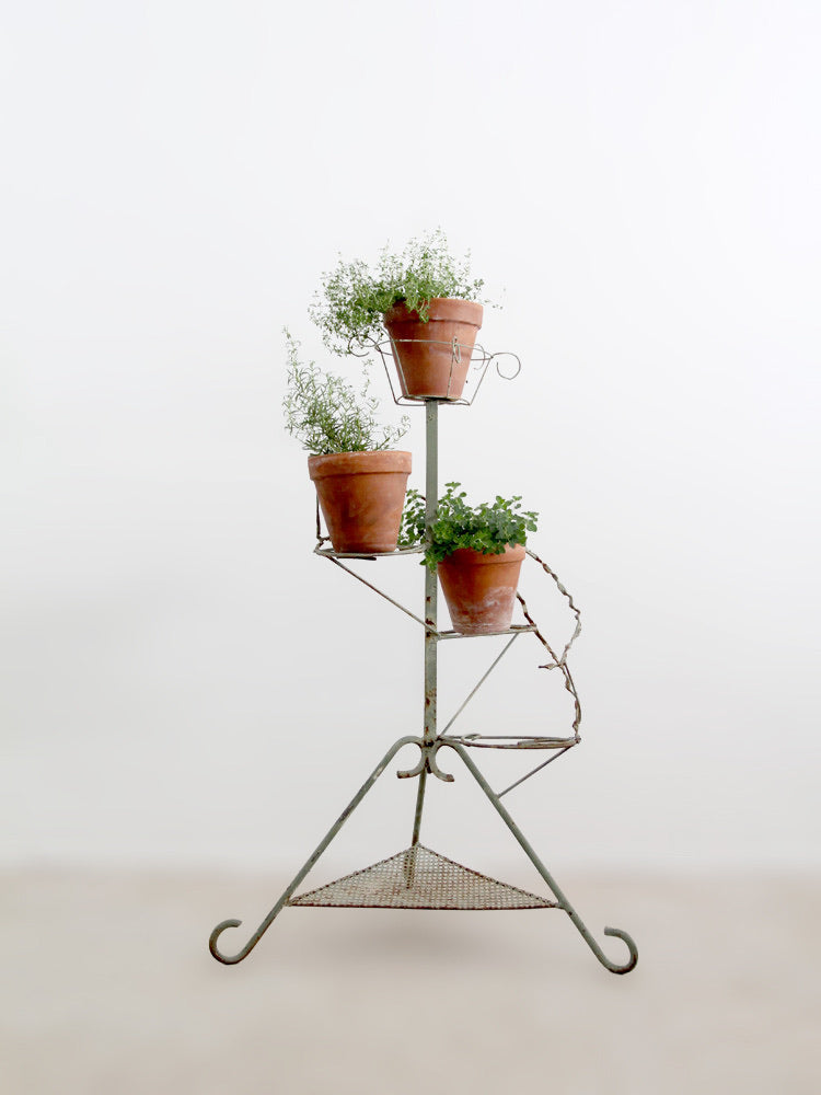 vintage wrought iron plant stand
