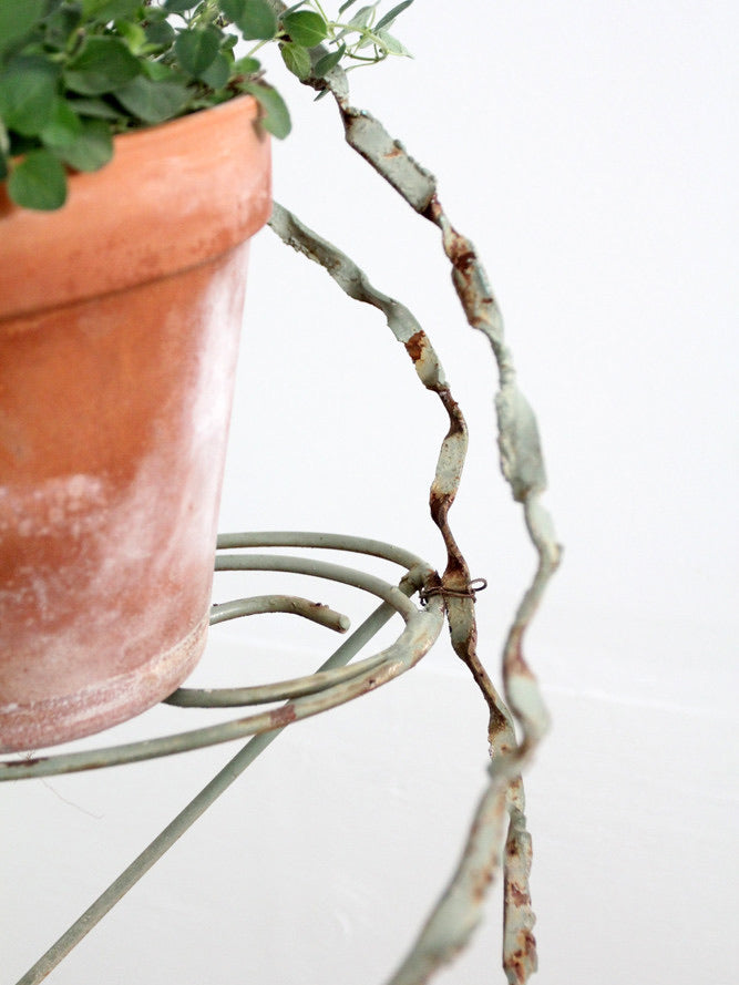 vintage wrought iron plant stand