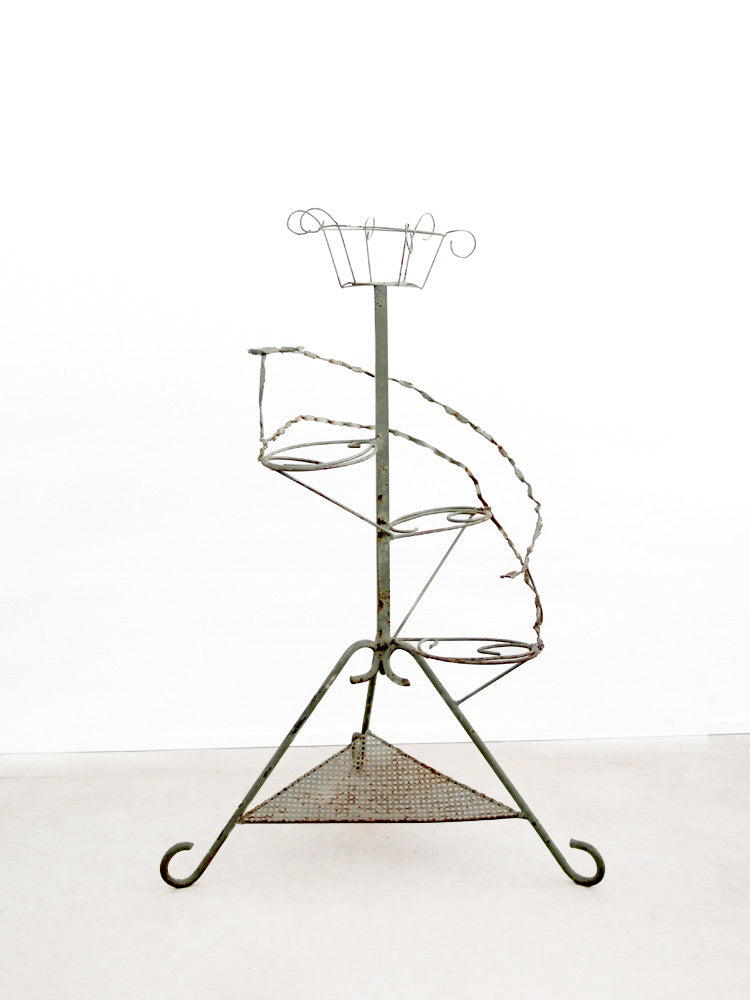 vintage wrought iron plant stand