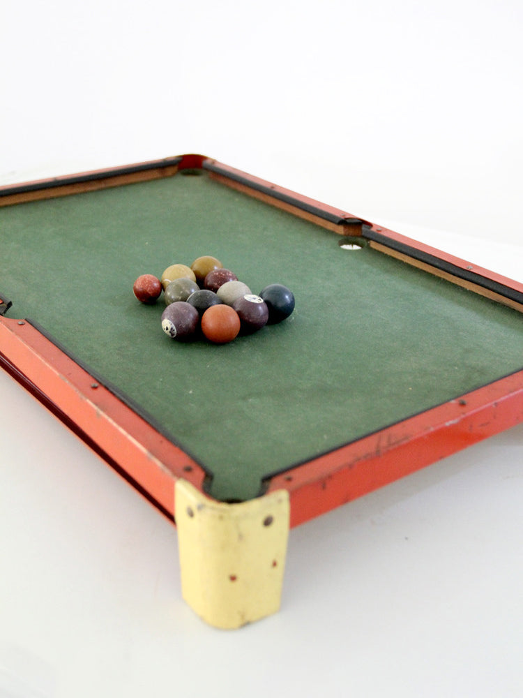 antique C.G. Wood Co. Modern Boy tabletop billiards set