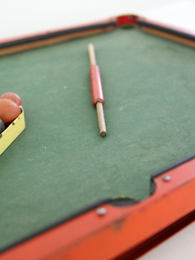 antique C.G. Wood Co. Modern Boy tabletop billiards set