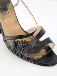 1970s El Dita black leather strappy heels | size 8.5
